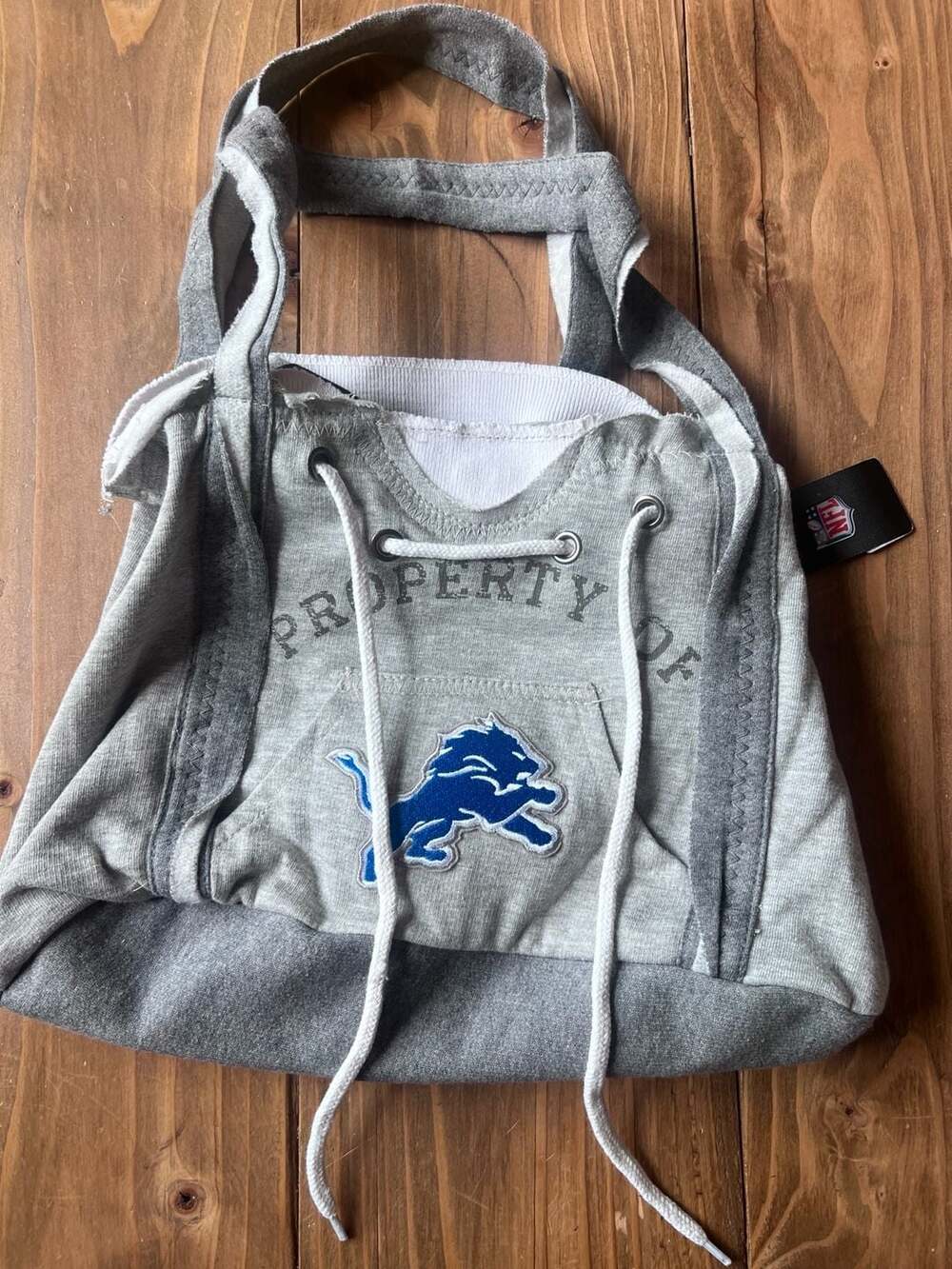 Detroit Lions Gray Tote Bag with Drawstring